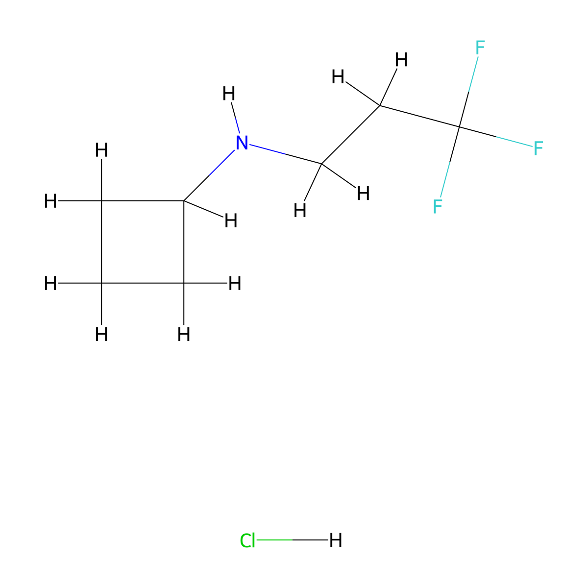 N-(3,3,3-trifluoropropyl)cyclobutanamine hydrochloride molecular structure, CAS 1384427-48-8