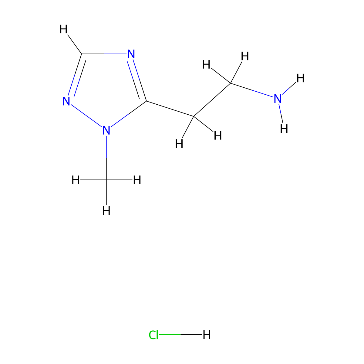 2-(1-methyl-1H-1,2,4-triazol-5-yl)ethan-1-amine hydrochloride molecular structure, CAS 1384427-54-6