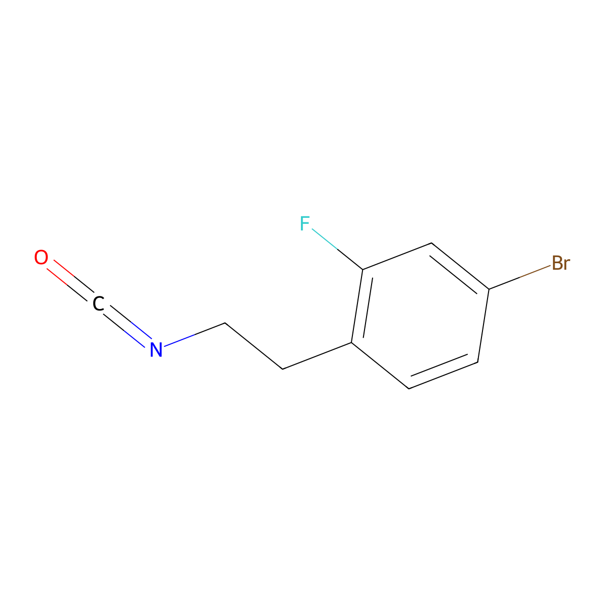 4-Bromo-2-fluoro-1-(2-isocyanatoethyl)benzene molecular structure, CAS 1384427-62-6