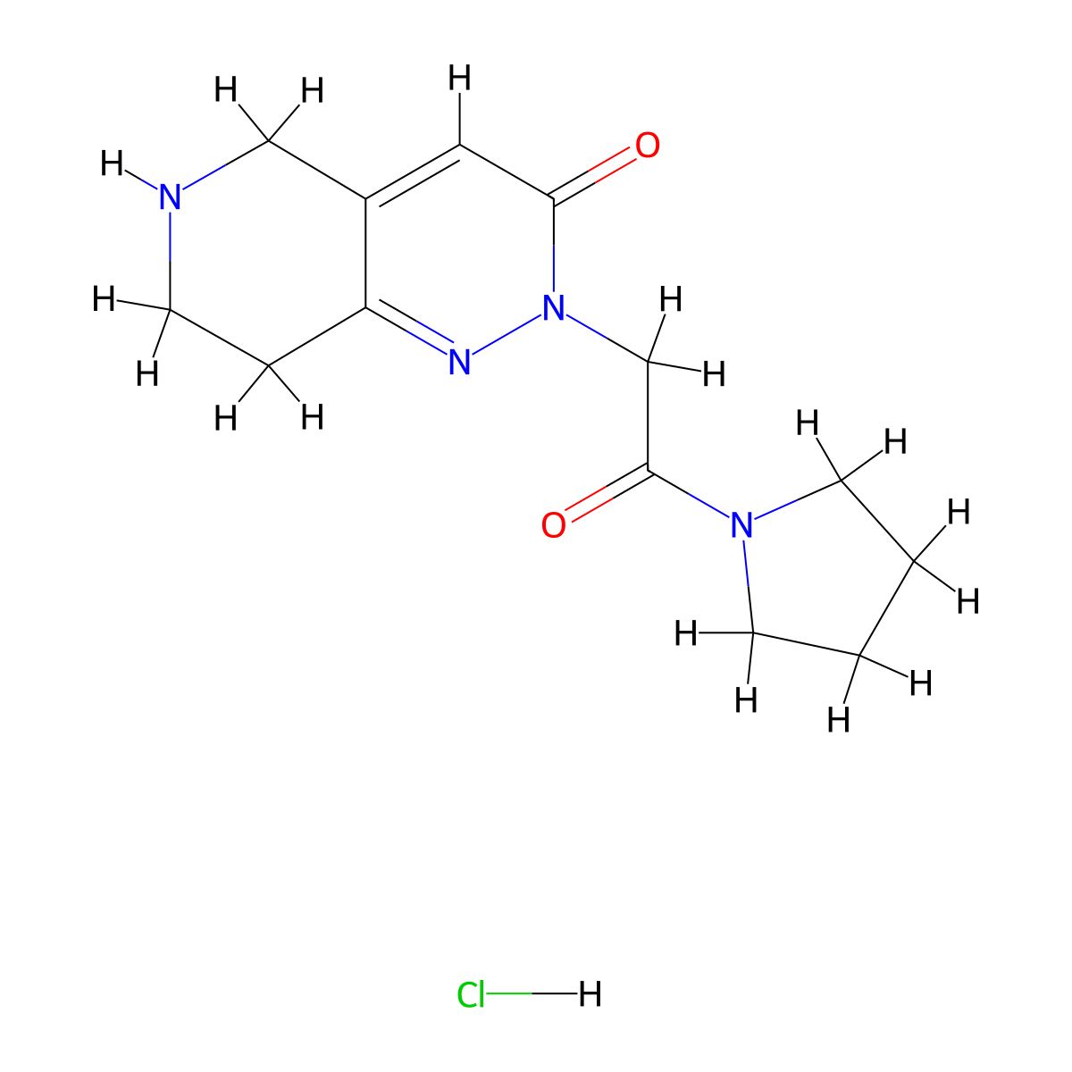 2-[2-oxo-2-(pyrrolidin-1-yl)ethyl]-2H,3H,5H,6H,7H,8H-pyrido[4,3-c]pyridazin-3-one hydrochloride molecular structure, CAS 1384427-71-7
