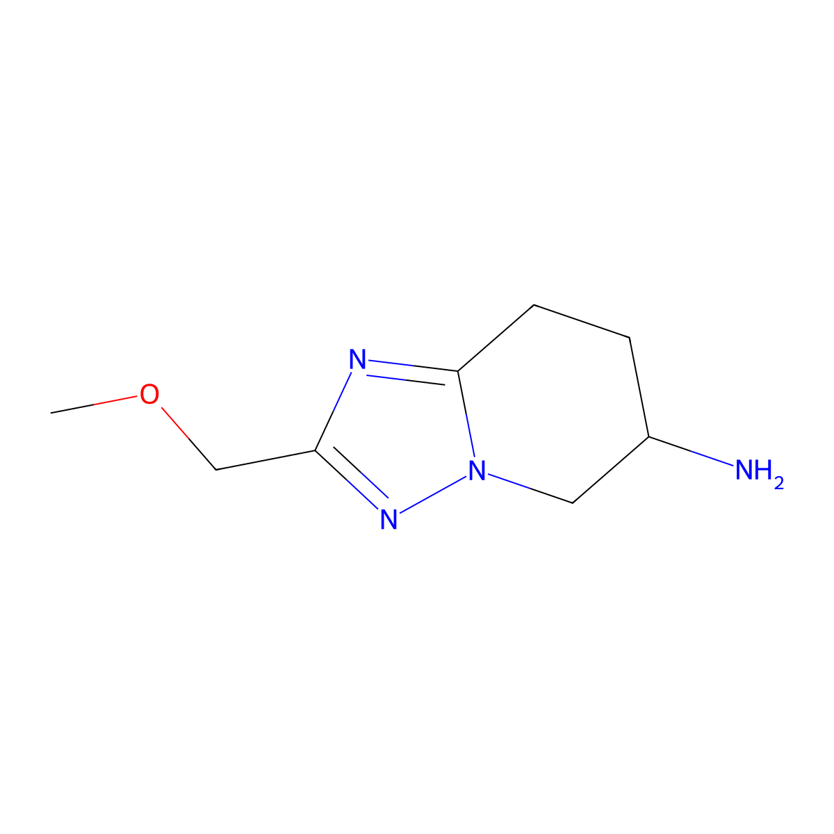 2-(methoxymethyl)-5H,6H,7H,8H-(1,2,4)triazolo(1,5-a)pyridin-6-amine molecular structure, CAS 1384427-82-0