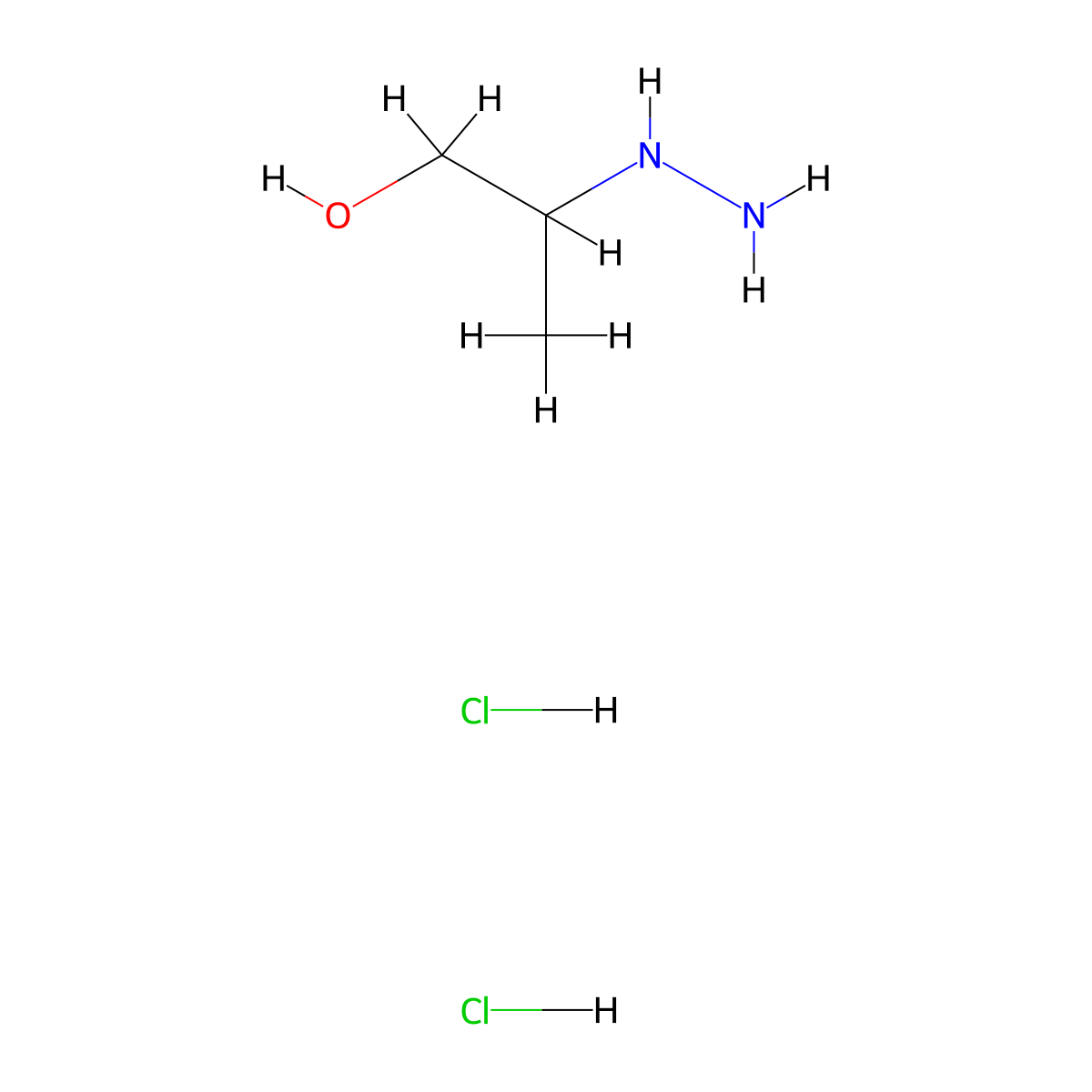 2-Hydrazinylpropan-1-ol dihydrochloride molecular structure, CAS 1384427-89-7