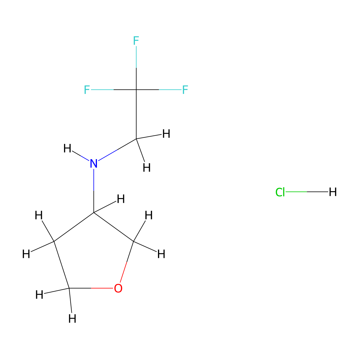 N-(2,2,2-trifluoroethyl)oxolan-3-amine hydrochloride molecular structure, CAS 1384427-96-6