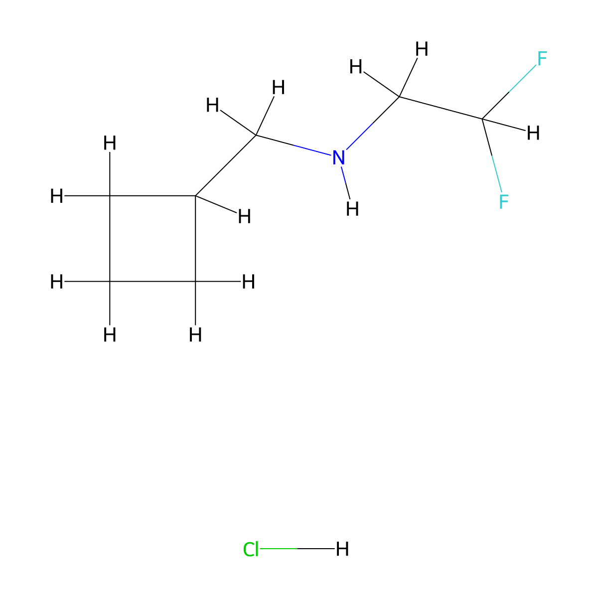 (Cyclobutylmethyl)(2,2-difluoroethyl)amine hydrochloride molecular structure, CAS 1384427-97-7