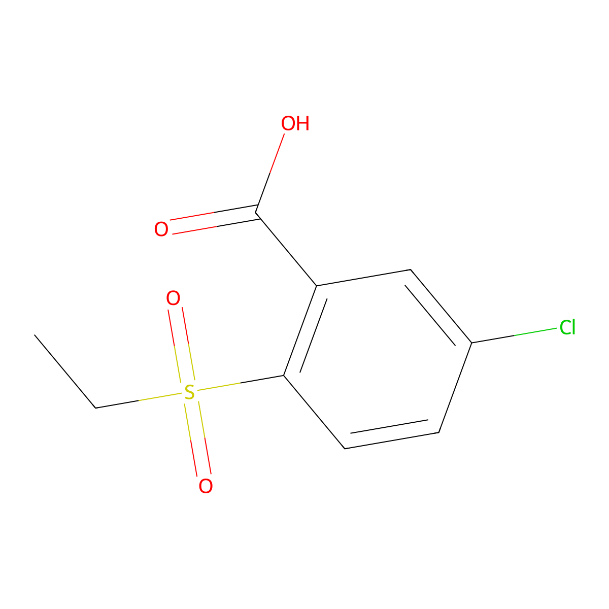 5-Chloro-2-(ethanesulfonyl)benzoic acid molecular structure, CAS 1384428-08-3