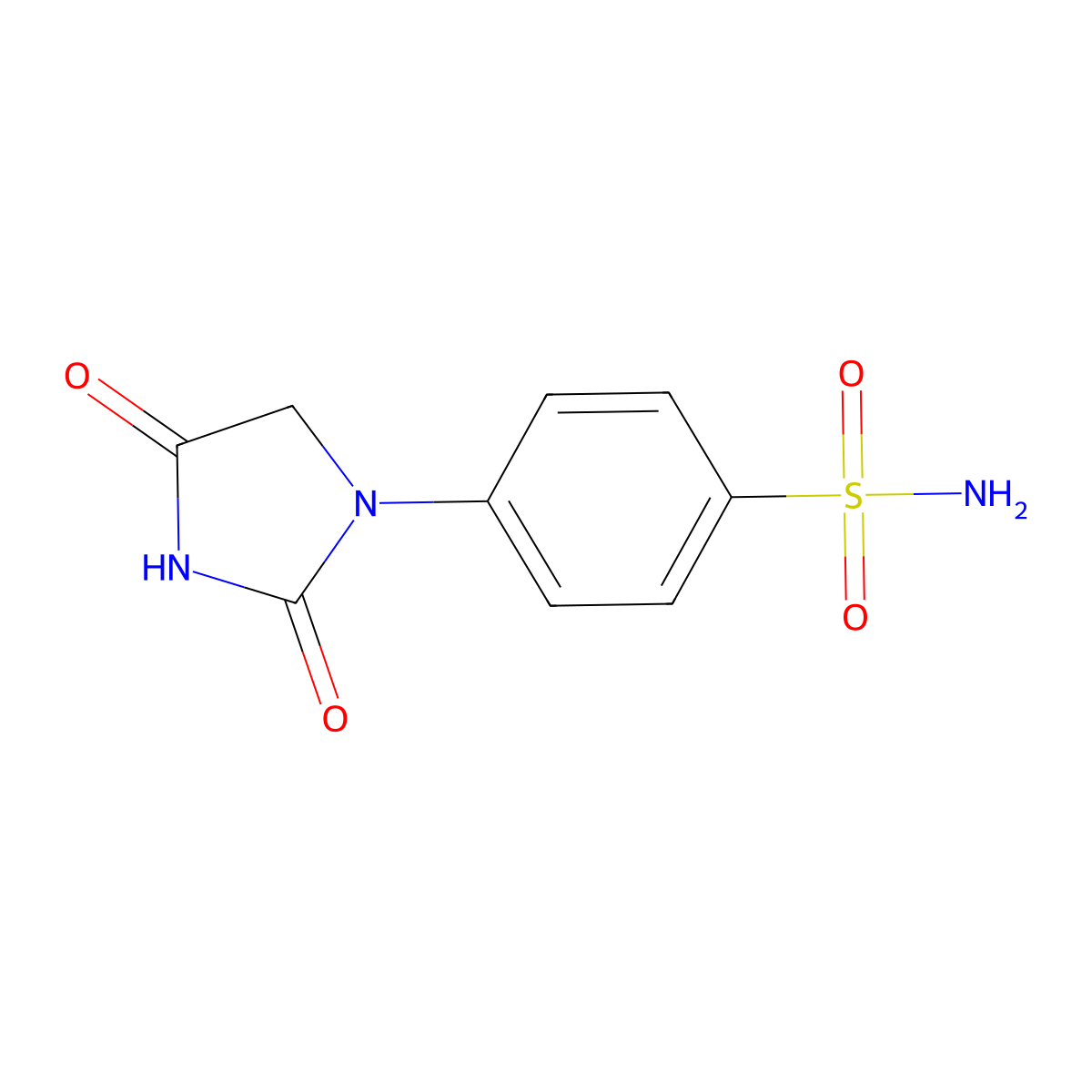 4-(2,4-Dioxoimidazolidin-1-yl)benzene-1-sulfonamide molecular structure, CAS 1384428-11-8