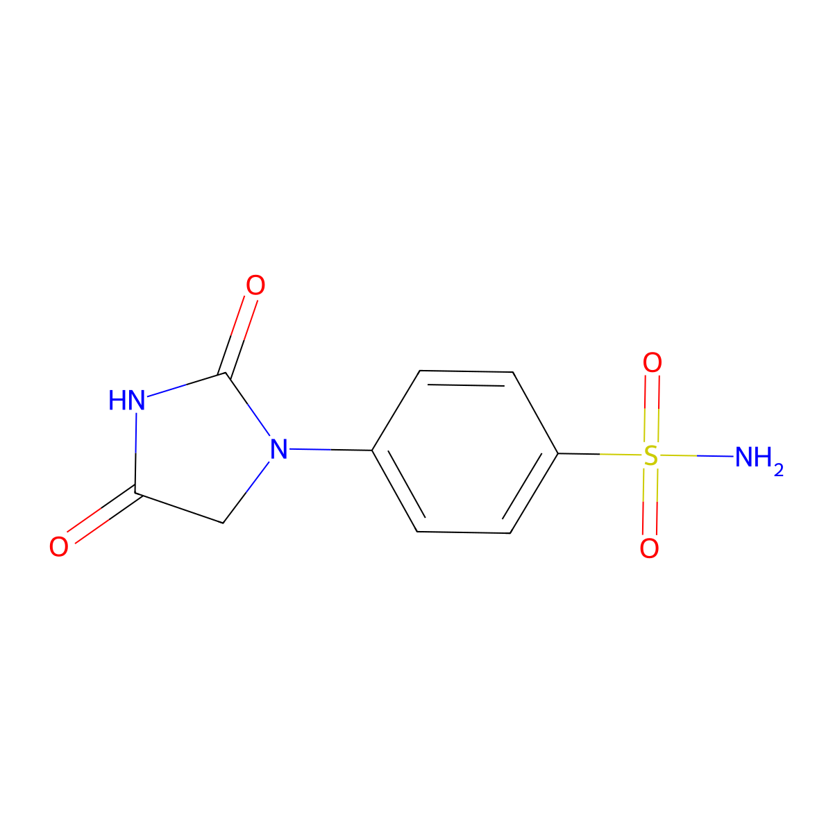 4-(2,4-Dioxoimidazolidin-1-yl)benzene-1-sulfonamide molecular structure, CAS 1384428-11-8