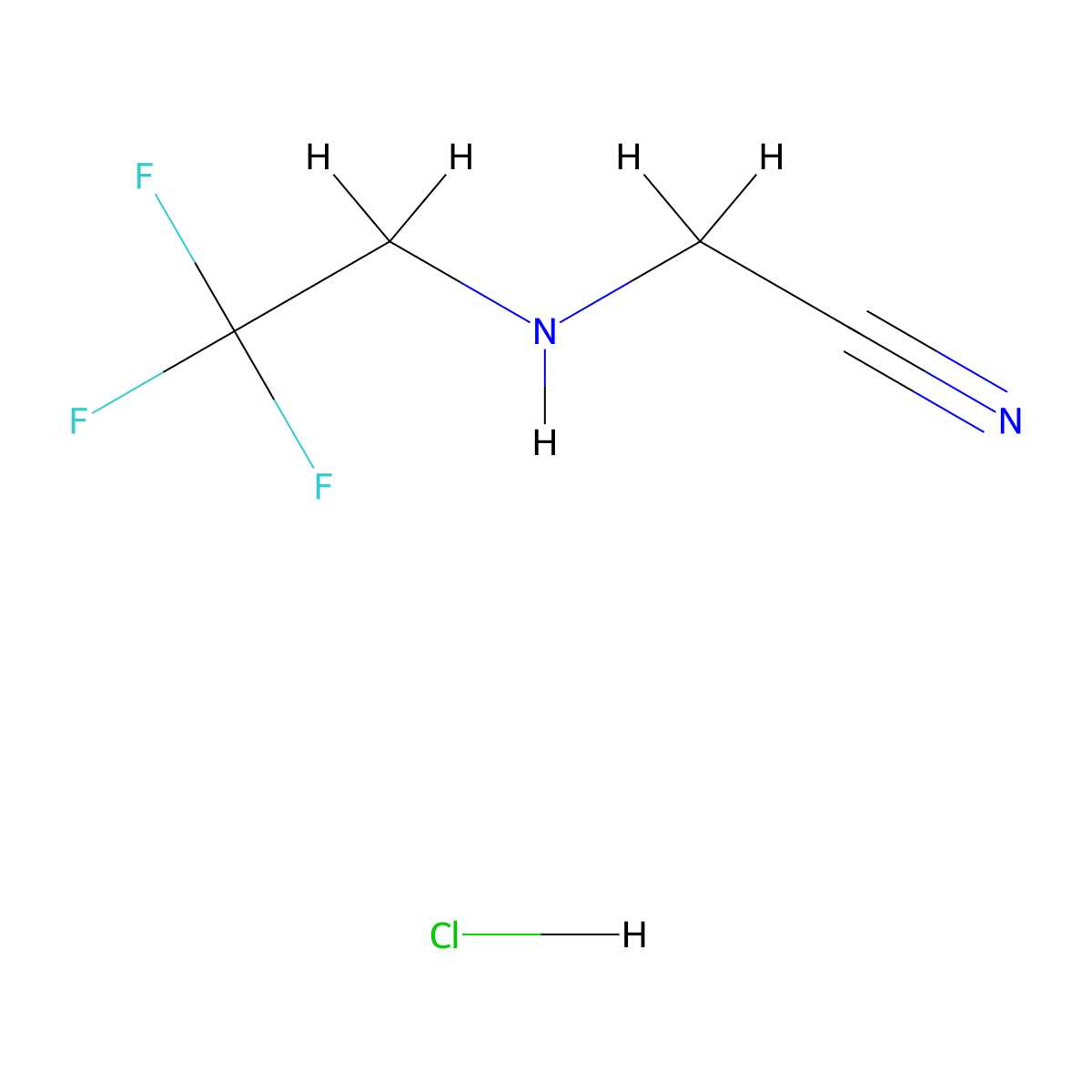 2-((2,2,2-Trifluoroethyl)amino)acetonitrile hydrochloride molecular structure, CAS 1384428-13-0