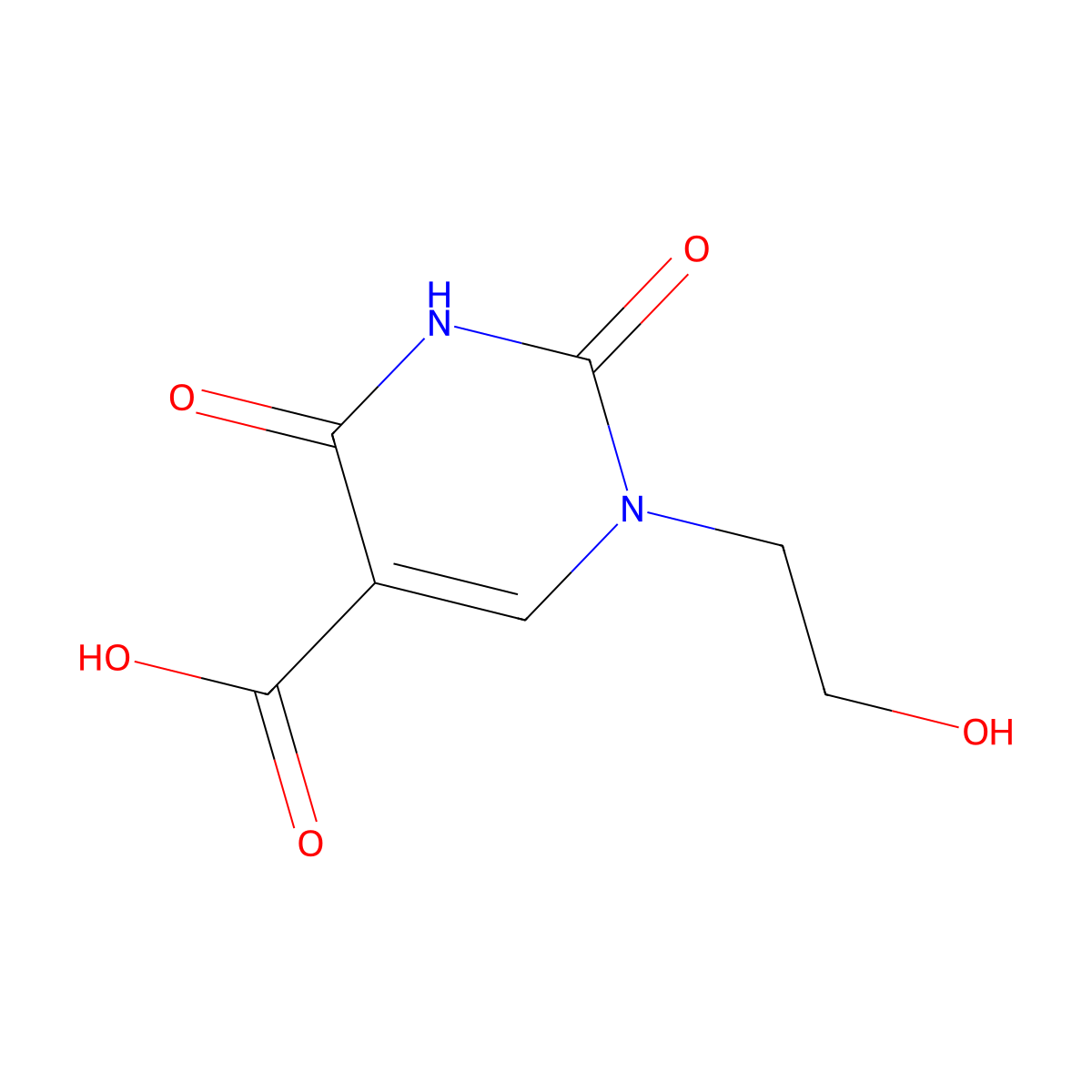 1-(2-Hydroxyethyl)-2,4-dioxo-1,2,3,4-tetrahydropyrimidine-5-carboxylic acid molecular structure, CAS 1384428-20-9