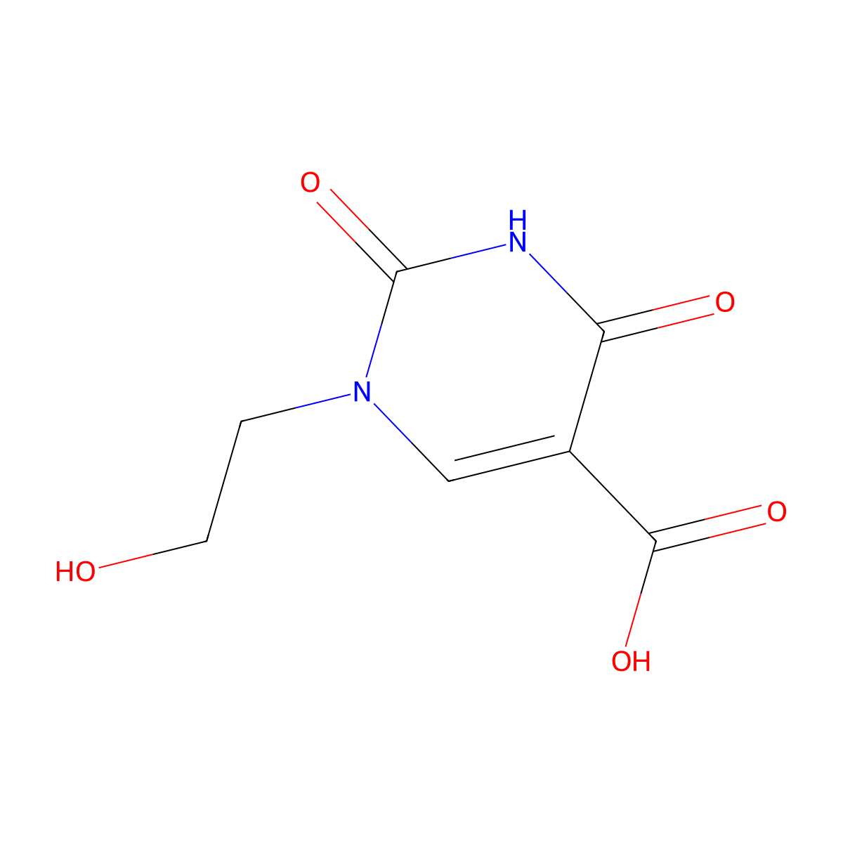 1-(2-Hydroxyethyl)-2,4-dioxo-1,2,3,4-tetrahydropyrimidine-5-carboxylic acid molecular structure, CAS 1384428-20-9