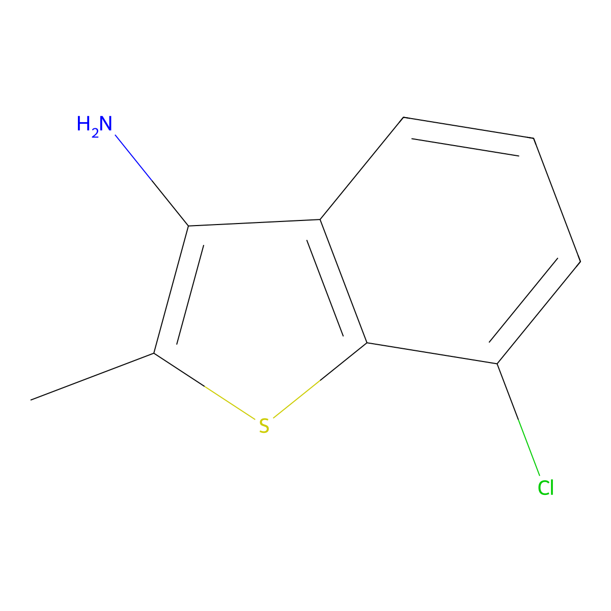 7-Chloro-2-methyl-1-benzothiophen-3-amine molecular structure, CAS 1384428-23-2