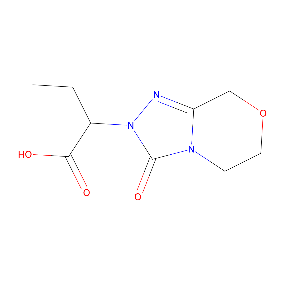 2-{3-oxo-2H,3H,5H,6H,8H-[1,2,4]triazolo[3,4-c]morpholin-2-yl}butanoic acid molecular structure, CAS 1384428-26-5
