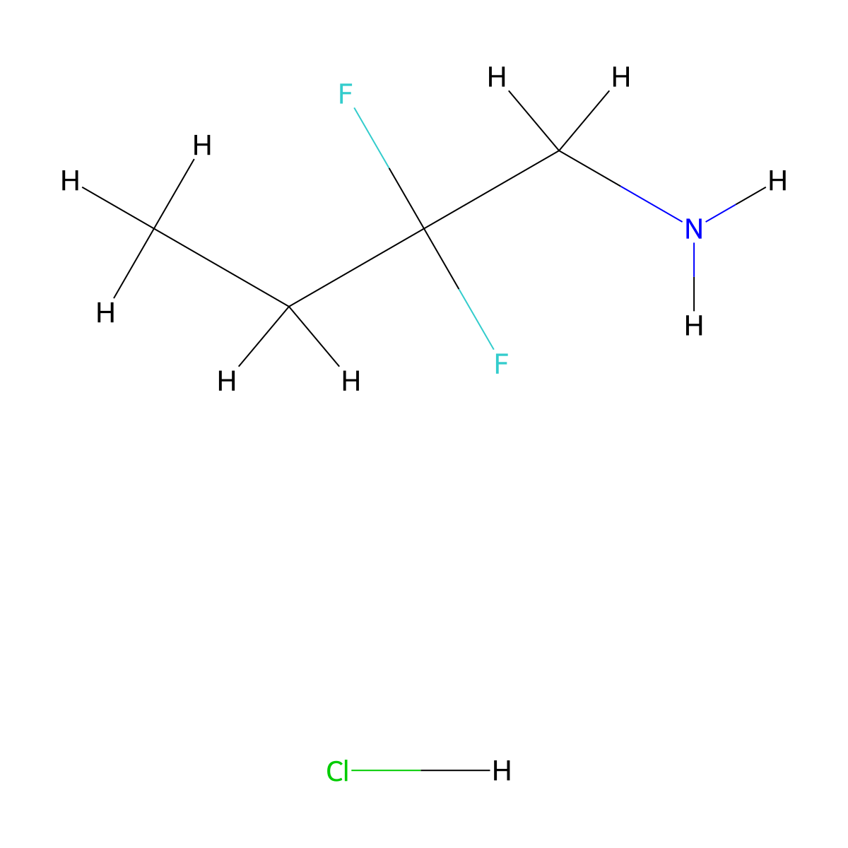 2,2-Difluorobutan-1-amine hydrochloride molecular structure, CAS 1384428-33-4