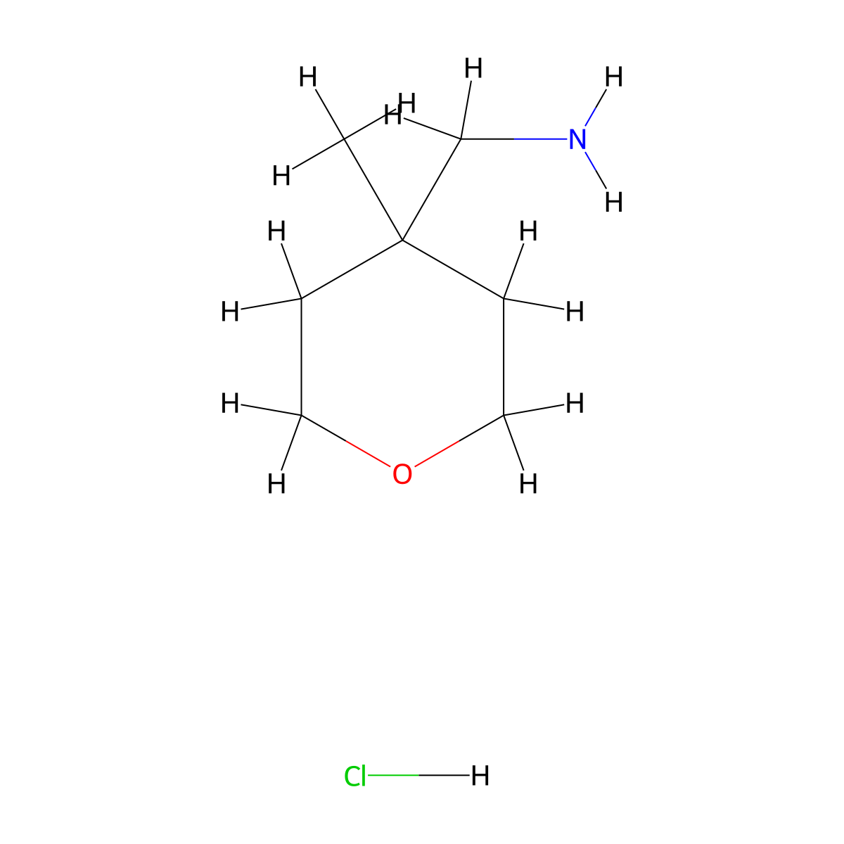 (4-Methyloxan-4-yl)methanamine hydrochloride molecular structure, CAS 1384428-40-3