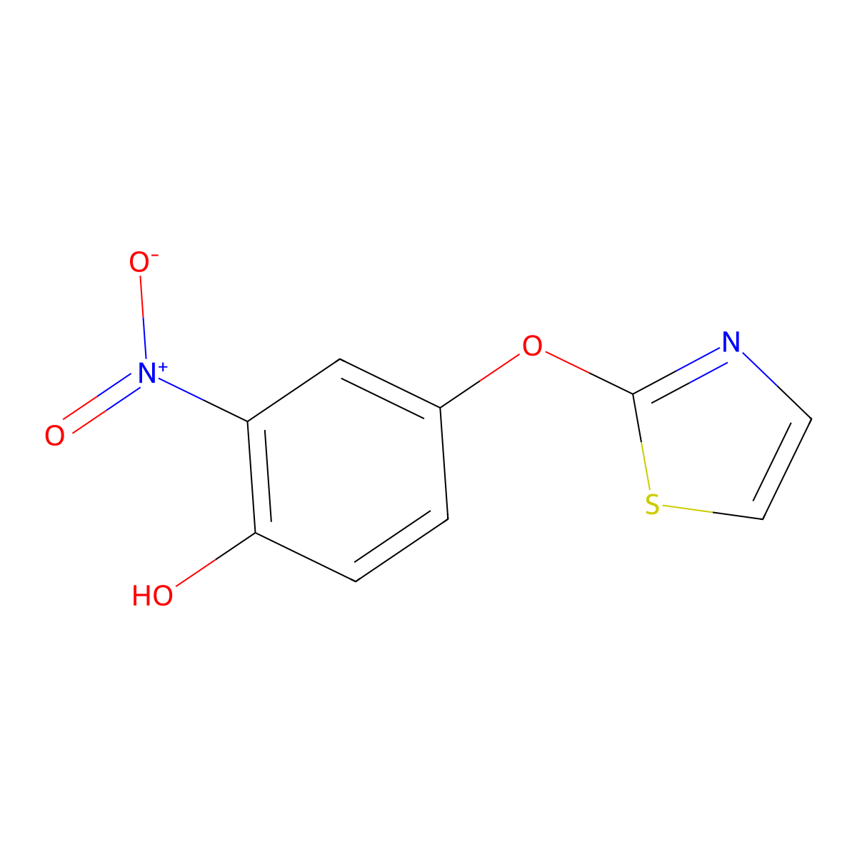 2-Nitro-4-(1,3-thiazol-2-yloxy)phenol molecular structure, CAS 1384428-43-6