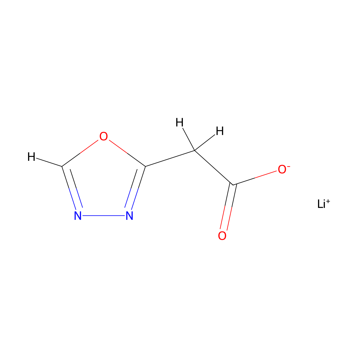 Lithium 2-(1,3,4-oxadiazol-2-yl)acetate molecular structure, CAS 1384428-46-9
