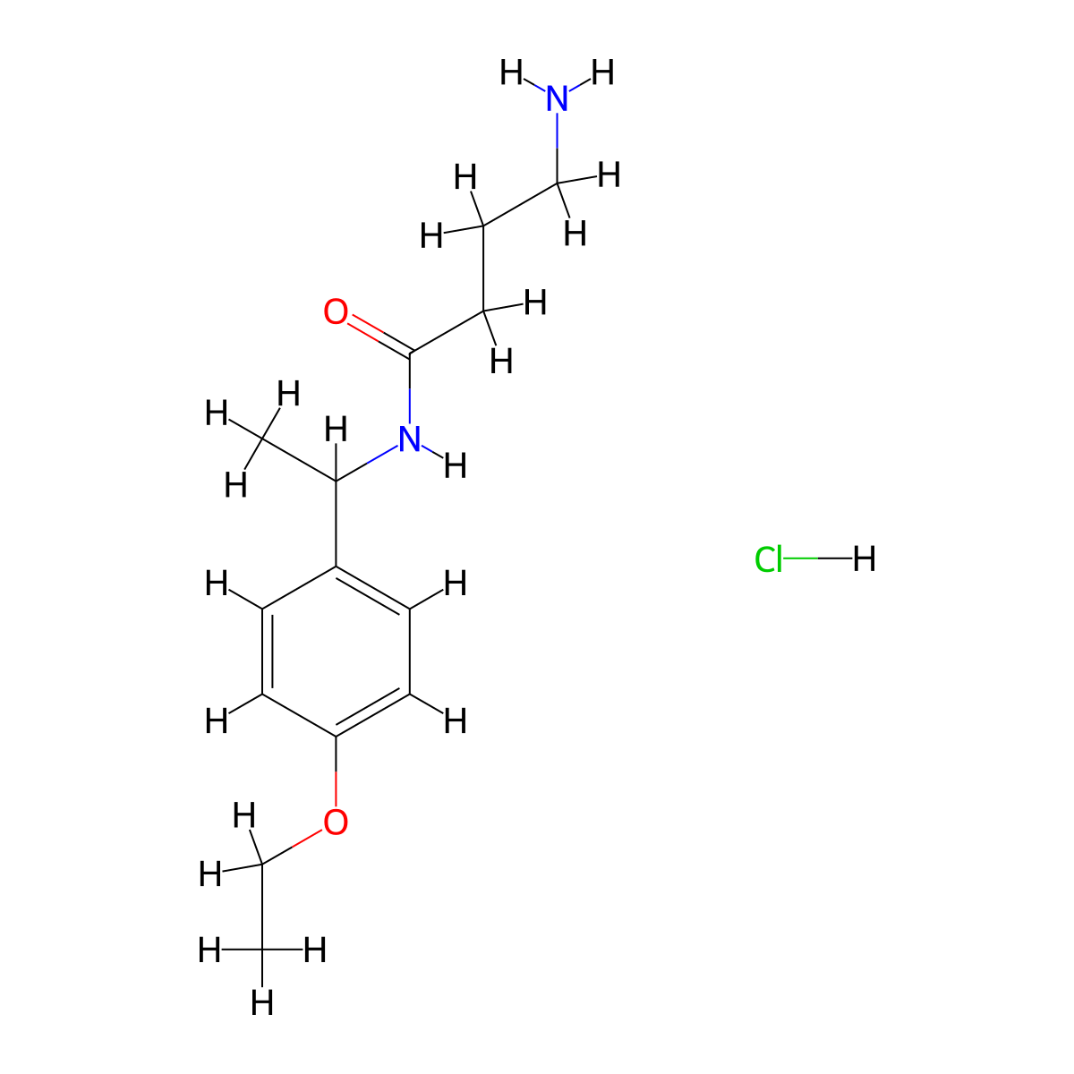 4-amino-N-[1-(4-ethoxyphenyl)ethyl]butanamide hydrochloride molecular structure, CAS 1384428-56-1