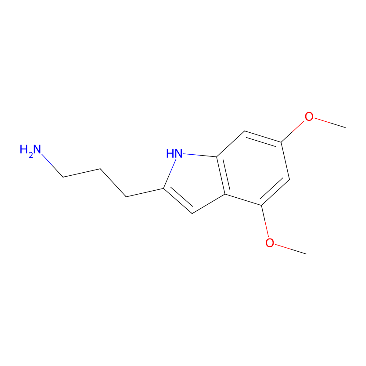 3-(4,6-dimethoxy-1H-indol-2-yl)propan-1-amine molecular structure, CAS 1384428-58-3