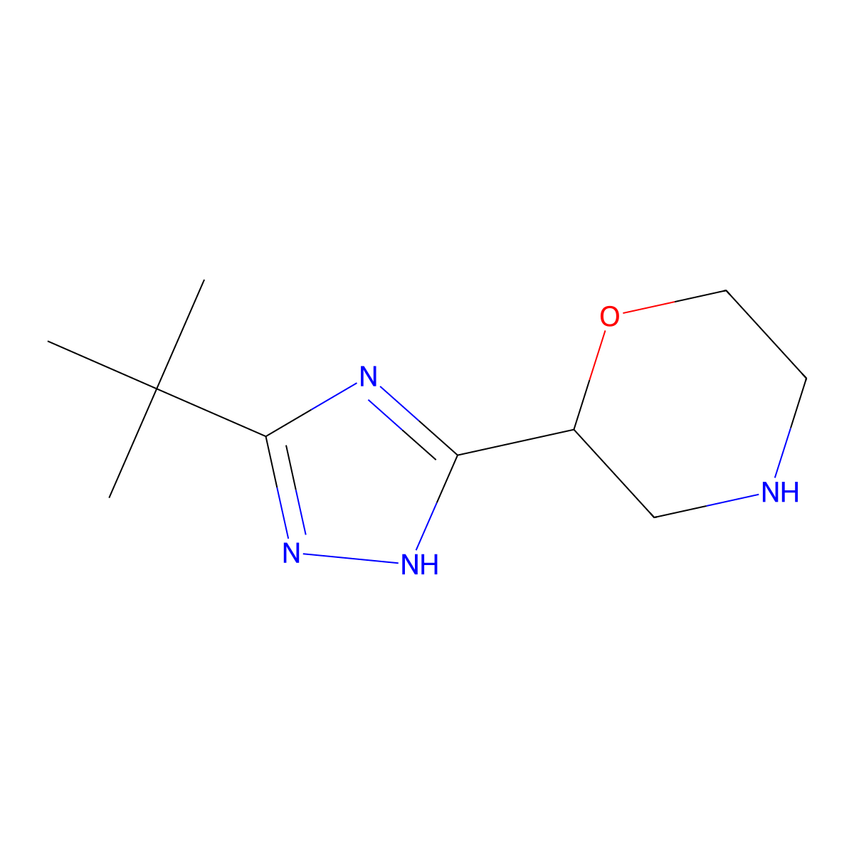 2-(3-tert-butyl-1H-1,2,4-triazol-5-yl)morpholine molecular structure, CAS 1384428-59-4