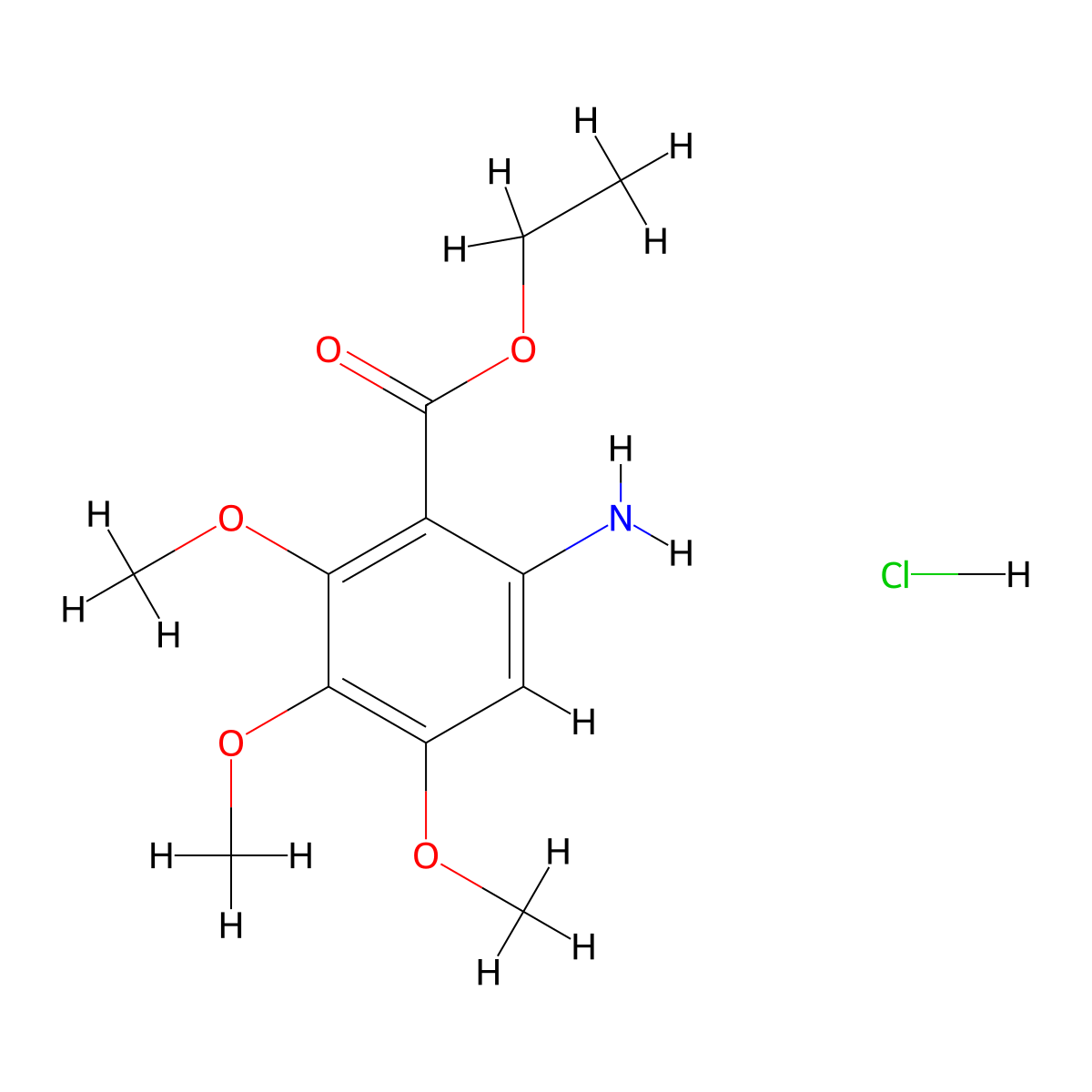 Ethyl 6-amino-2,3,4-trimethoxybenzoate hydrochloride molecular structure, CAS 1384428-63-0