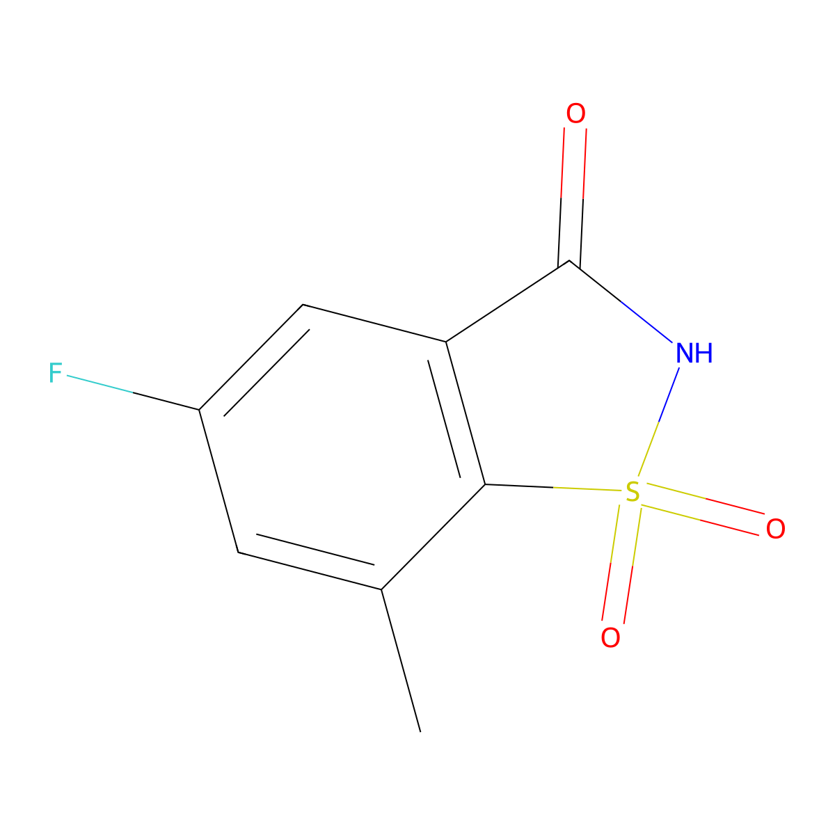 5-Fluoro-7-methyl-2,3-dihydro-1lambda6,2-benzothiazole-1,1,3-trione molecular structure, CAS 1384428-65-2