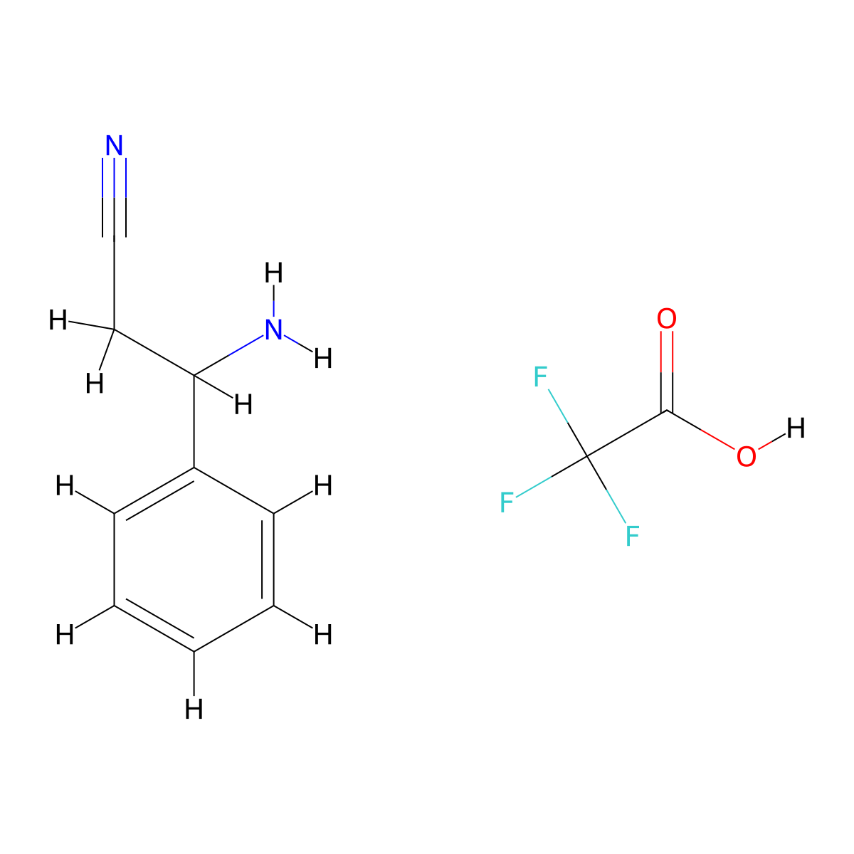 3-Amino-3-phenylpropanenitrile, trifluoroacetic acid molecular structure, CAS 1384428-71-0