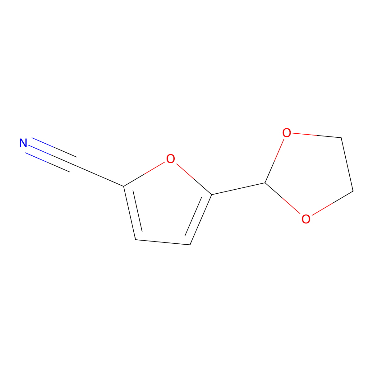 5-(1,3-Dioxolan-2-yl)furan-2-carbonitrile molecular structure, CAS 1384428-74-3