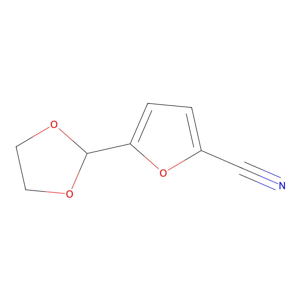 5-(1,3-Dioxolan-2-yl)furan-2-carbonitrile molecular structure, CAS 1384428-74-3