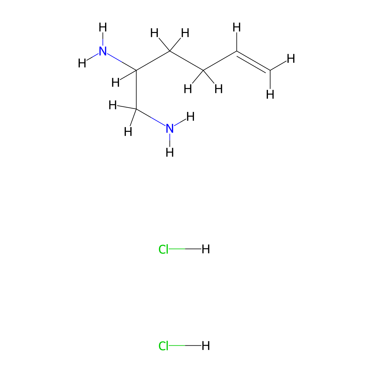Hex-5-ene-1,2-diamine dihydrochloride molecular structure, CAS 1384428-80-1