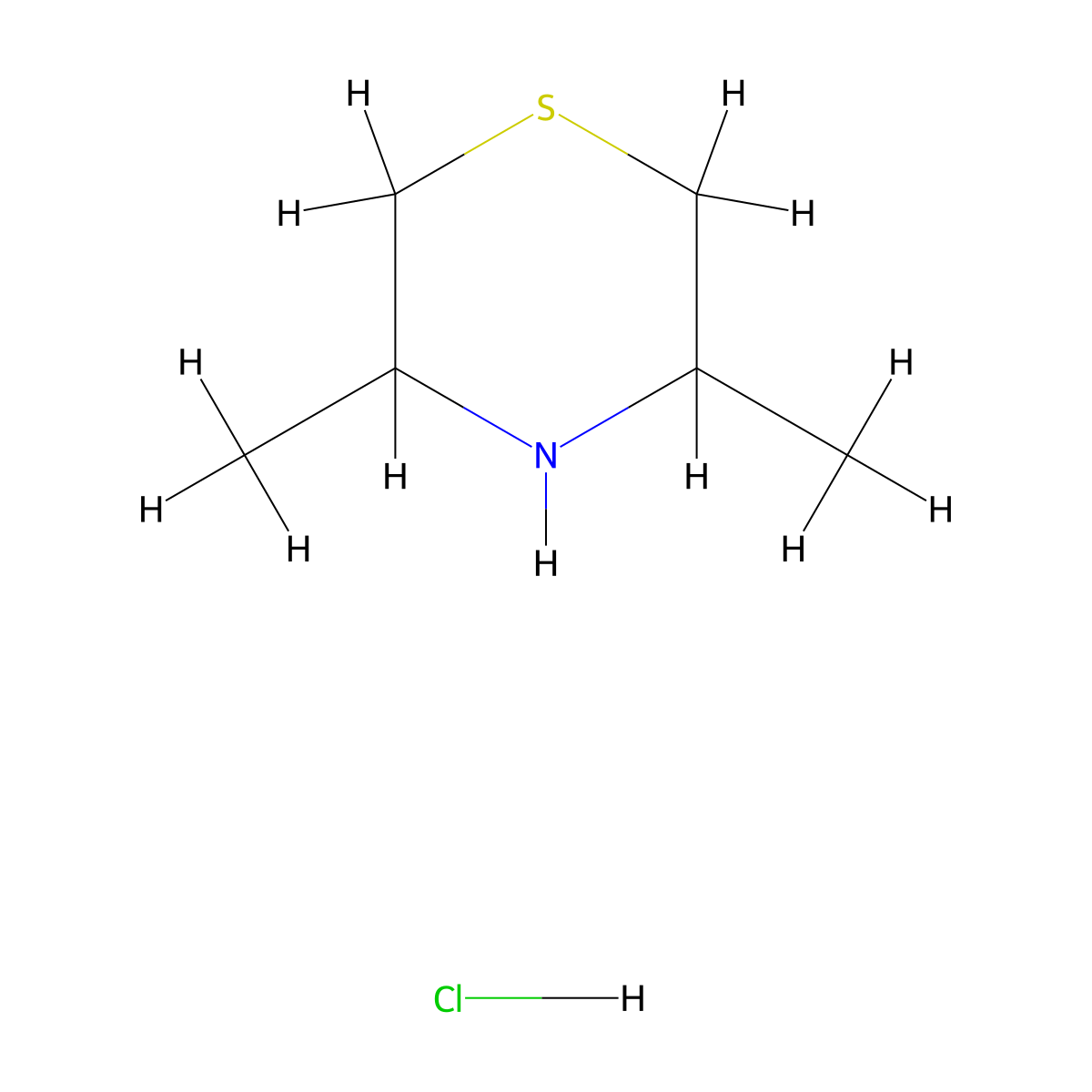 3,5-Dimethylthiomorpholine hydrochloride molecular structure, CAS 1384428-81-2