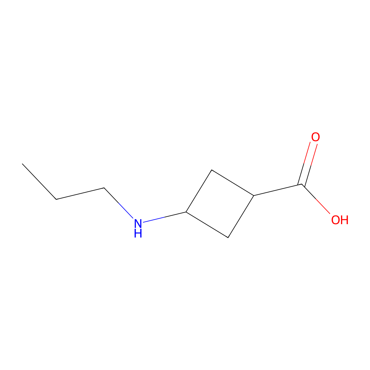 3-(Propylamino)cyclobutane-1-carboxylic acid molecular structure, CAS 1384428-82-3