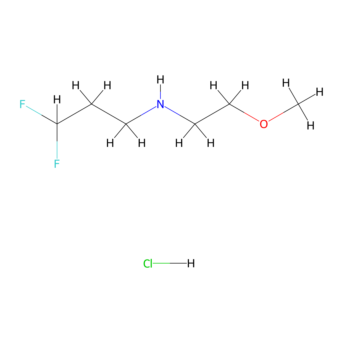 (3,3-Difluoropropyl)(2-methoxyethyl)amine hydrochloride molecular structure, CAS 1384428-83-4