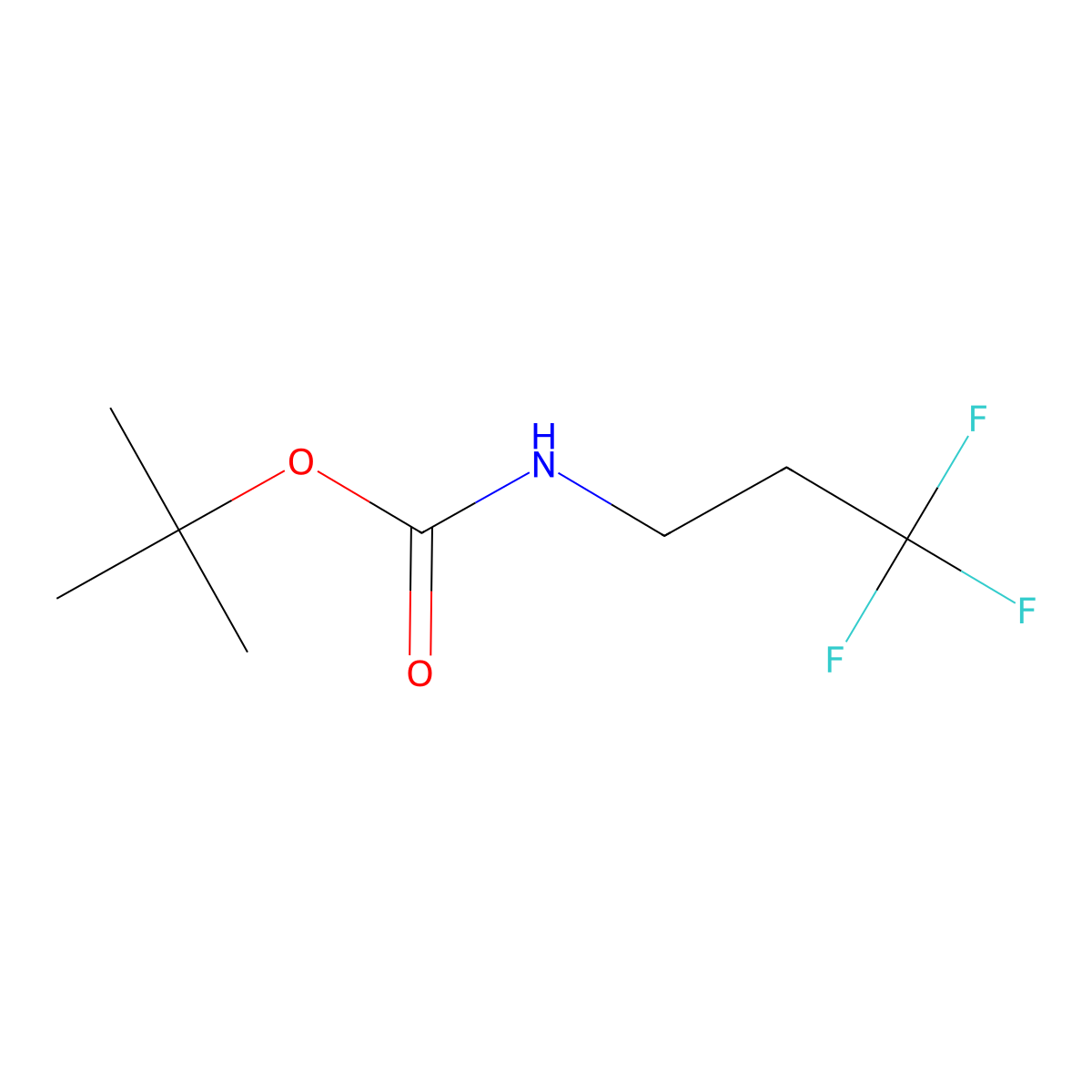 tert-butyl N-(3,3,3-trifluoropropyl)carbamate molecular structure, CAS 1384428-84-5