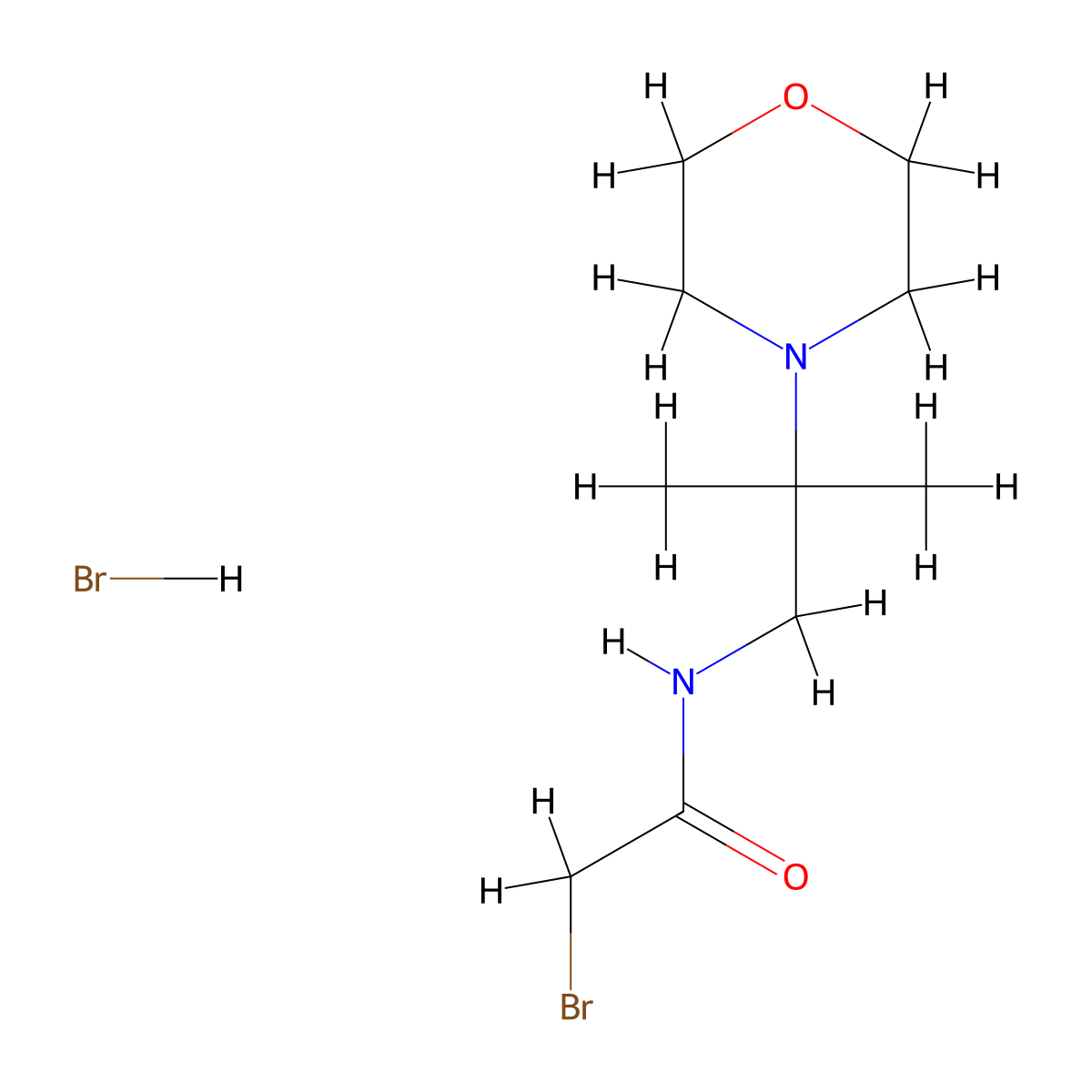 2-bromo-N-[2-methyl-2-(morpholin-4-yl)propyl]acetamide hydrobromide molecular structure, CAS 1384428-86-7
