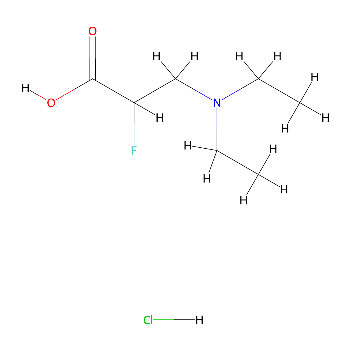 3-(Diethylamino)-2-fluoropropanoic acid hydrochloride molecular structure, CAS 1384428-87-8
