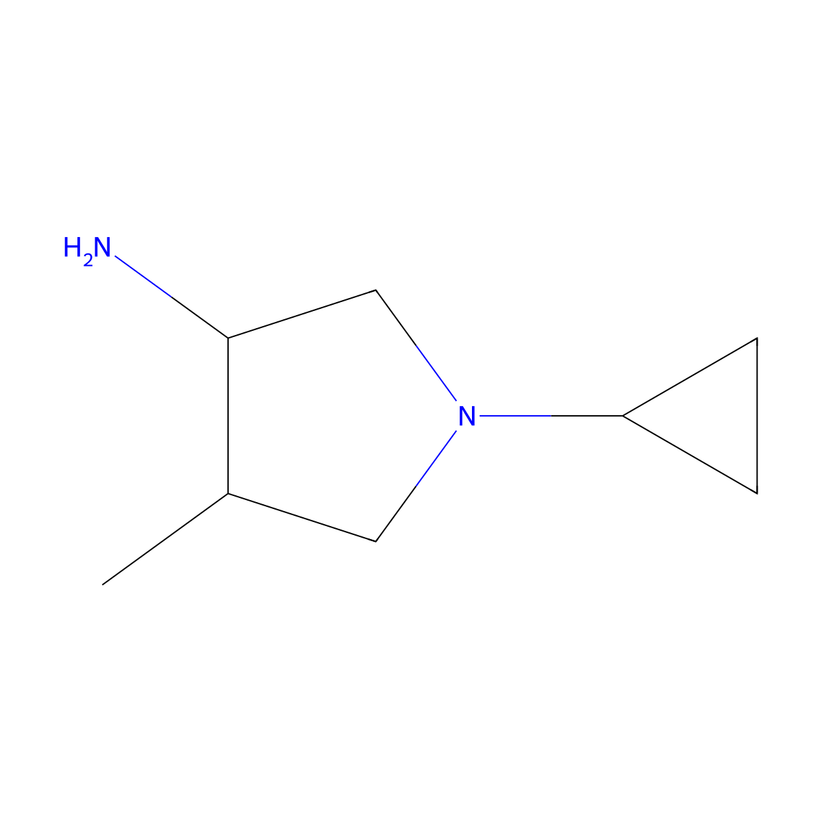1-Cyclopropyl-4-methylpyrrolidin-3-amine molecular structure, CAS 1384428-90-3