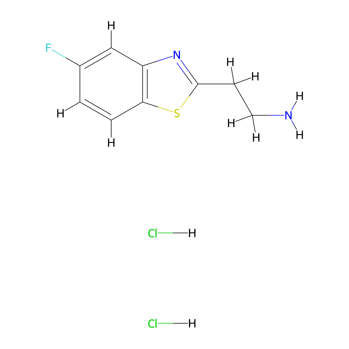 2-(5-Fluoro-1,3-benzothiazol-2-yl)ethan-1-amine dihydrochloride molecular structure, CAS 1384428-93-6