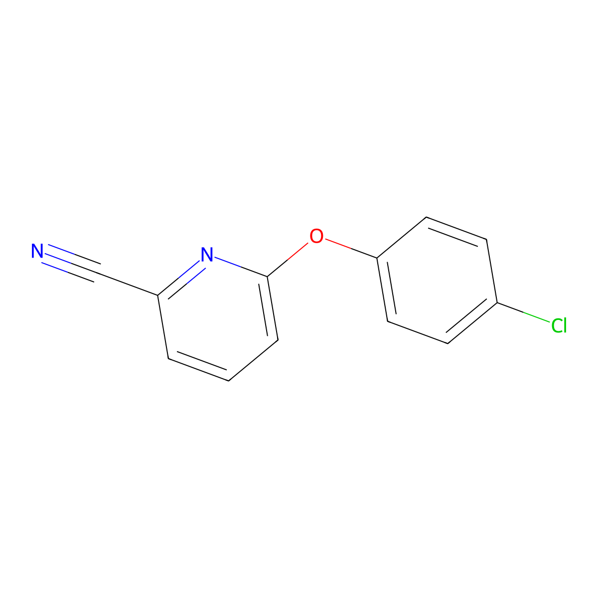 6-(4-Chlorophenoxy)pyridine-2-carbonitrile molecular structure, CAS 1384428-94-7