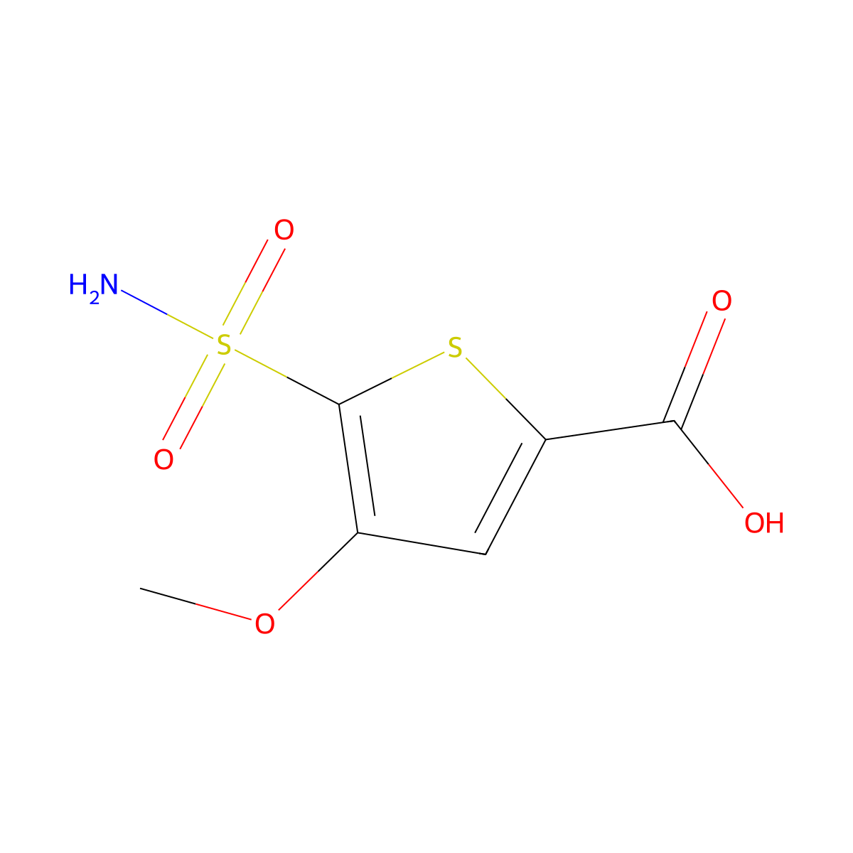 4-Methoxy-5-sulfamoylthiophene-2-carboxylic acid molecular structure, CAS 1384429-01-9