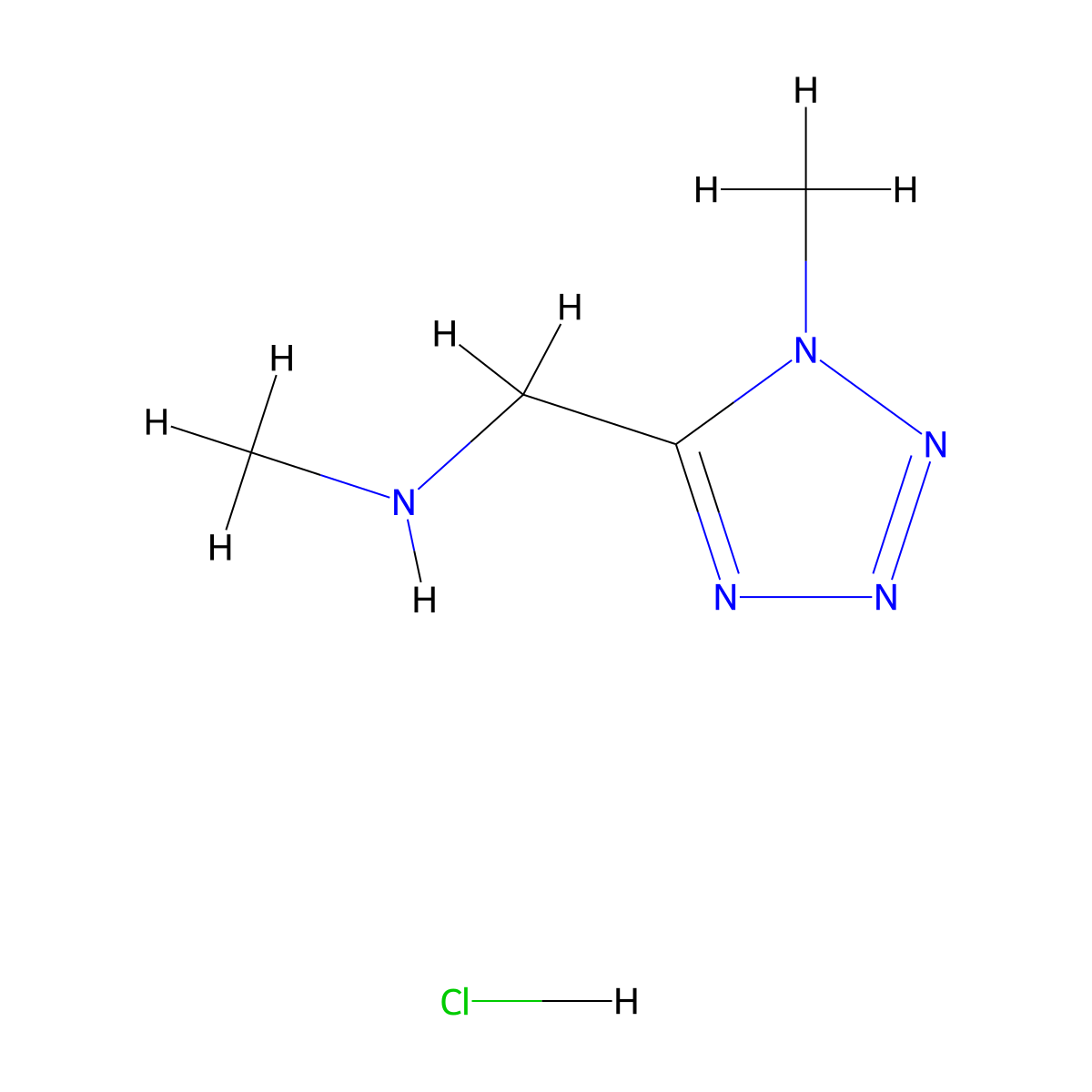 methyl[(1-methyl-1H-1,2,3,4-tetrazol-5-yl)methyl]amine hydrochloride molecular structure, CAS 1384429-04-2