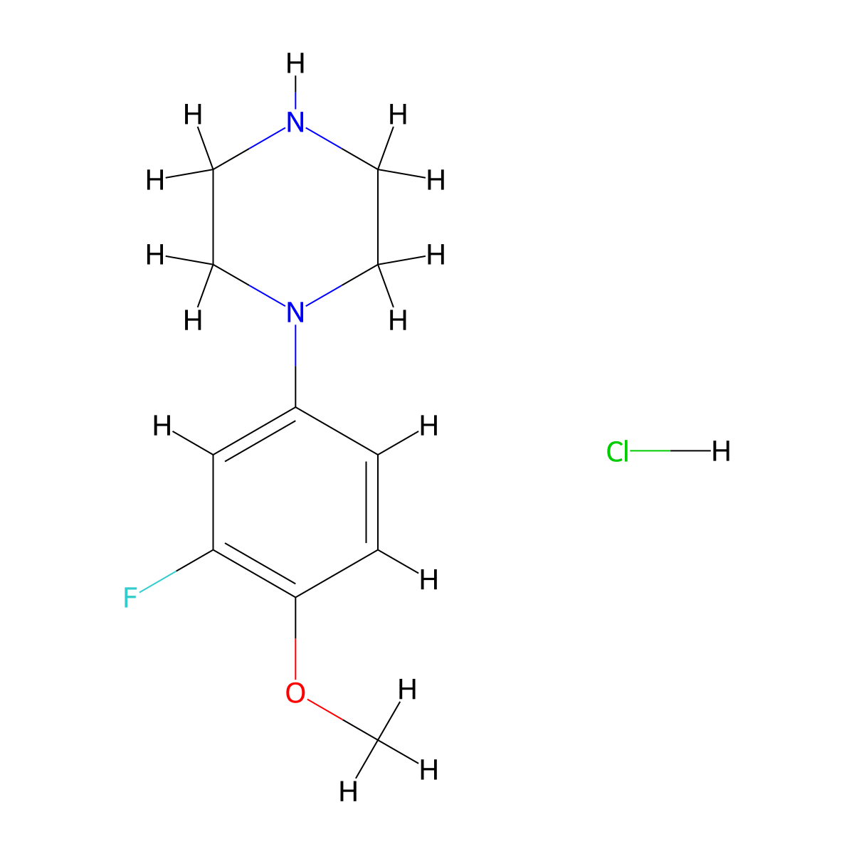 1-(3-Fluoro-4-methoxyphenyl)piperazine hydrochloride molecular structure, CAS 1384429-08-6