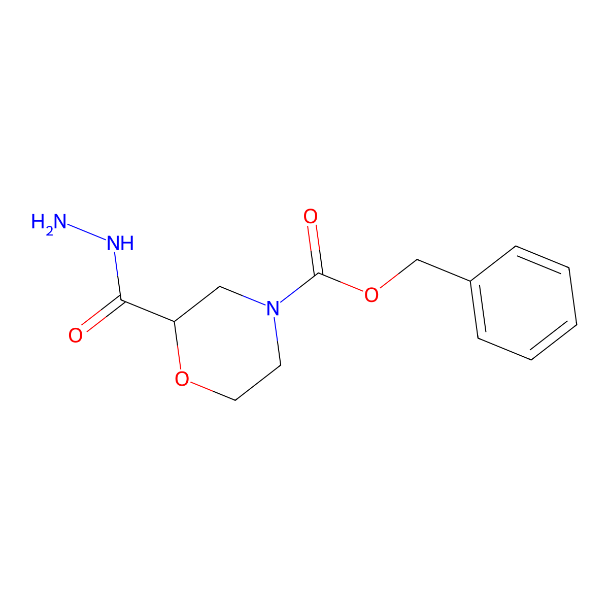 Benzyl 2-(hydrazinecarbonyl)morpholine-4-carboxylate molecular structure, CAS 1384429-09-7