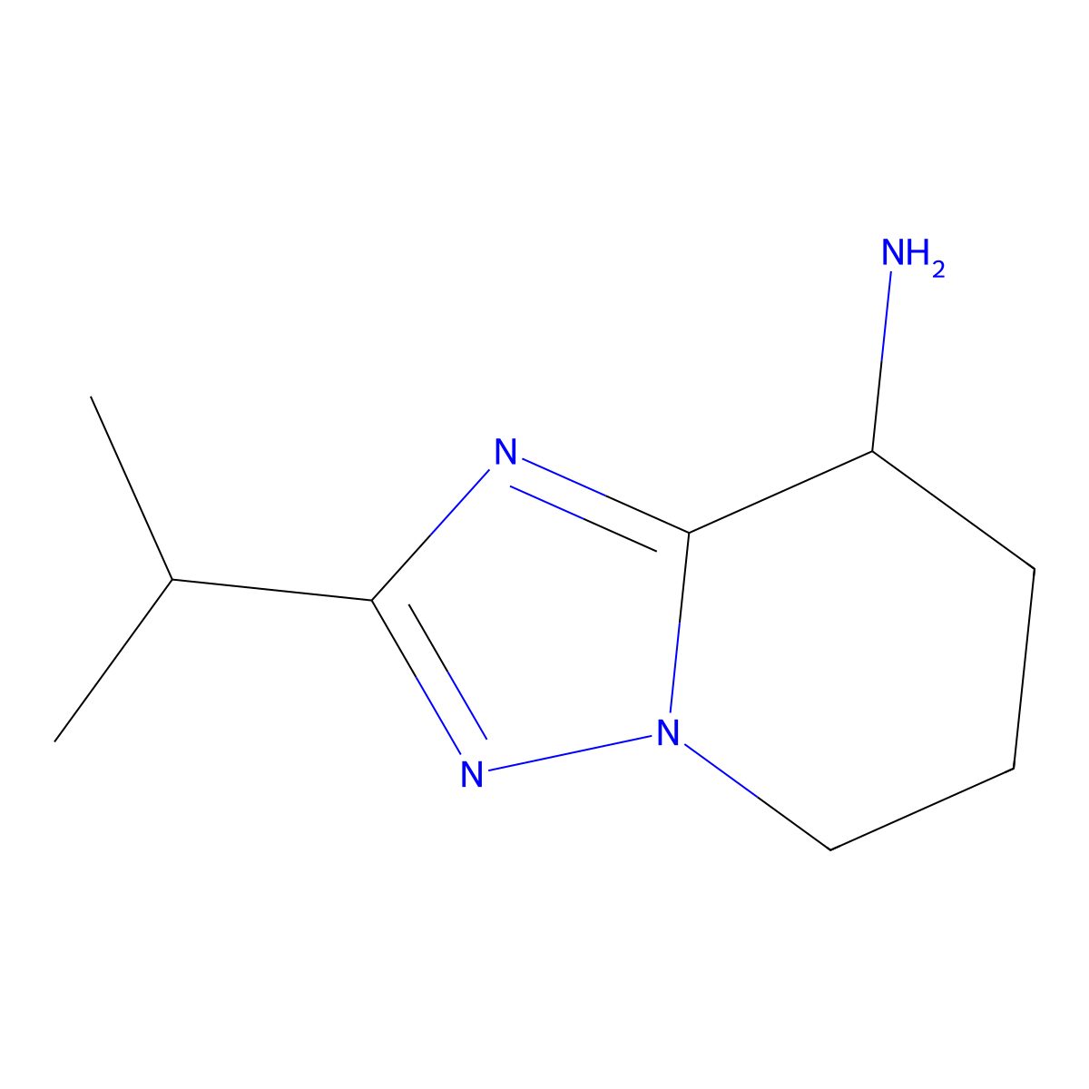 2-(propan-2-yl)-5H,6H,7H,8H-(1,2,4)triazolo(1,5-a)pyridin-8-amine molecular structure, CAS 1384429-13-3