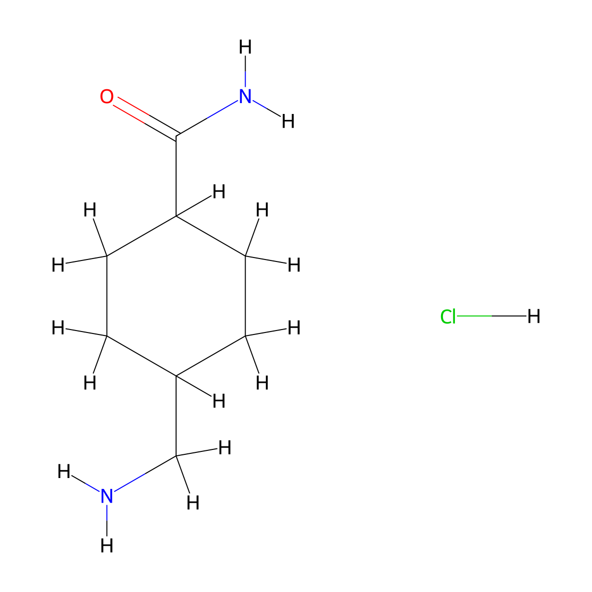 (1r,4r)-4-(Aminomethyl)cyclohexane-1-carboxamide hydrochloride molecular structure, CAS 1384429-14-4