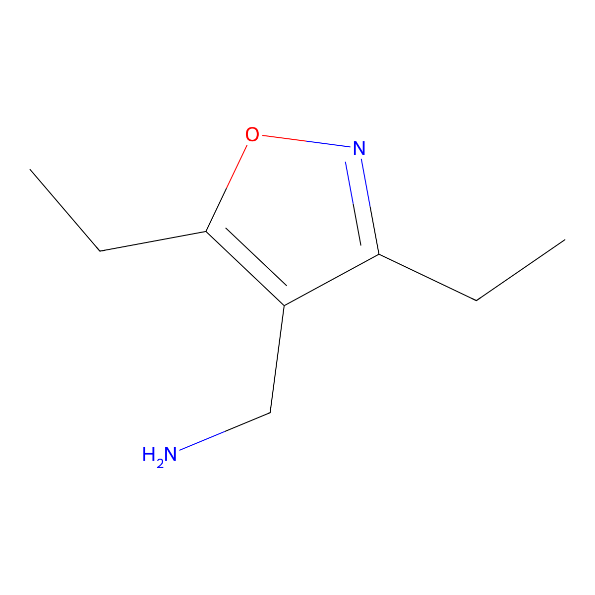 4-Isoxazolemethanamine, 3,5-diethyl- molecular structure, CAS 1384429-16-6