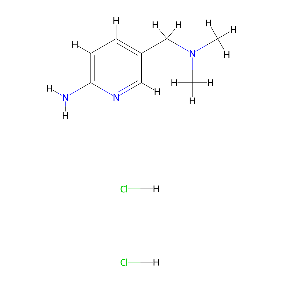 5-[(Dimethylamino)methyl]pyridin-2-amine dihydrochloride molecular structure, CAS 1384429-17-7
