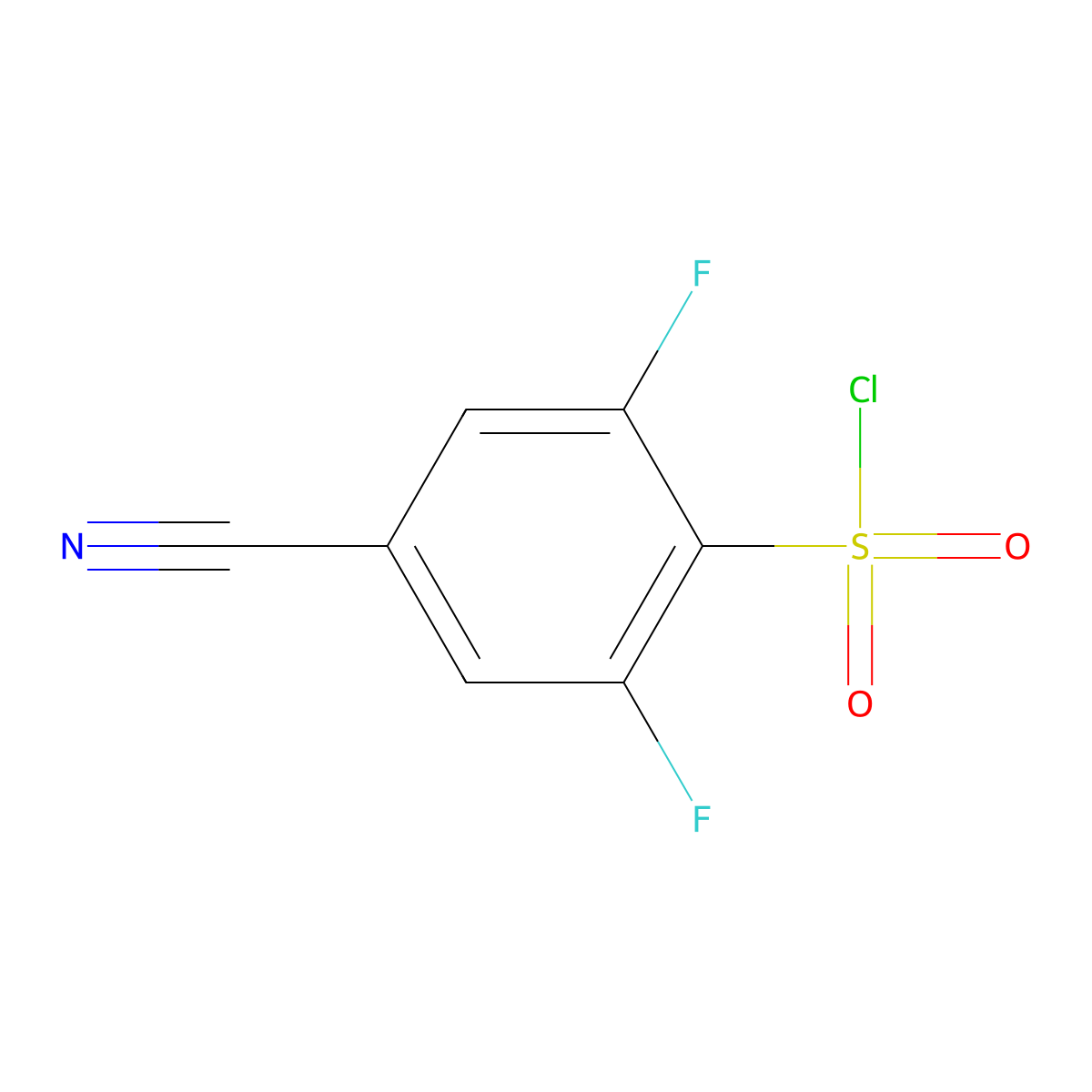 4-Cyano-2,6-difluorobenzene-1-sulfonyl chloride molecular structure, CAS 1384429-18-8