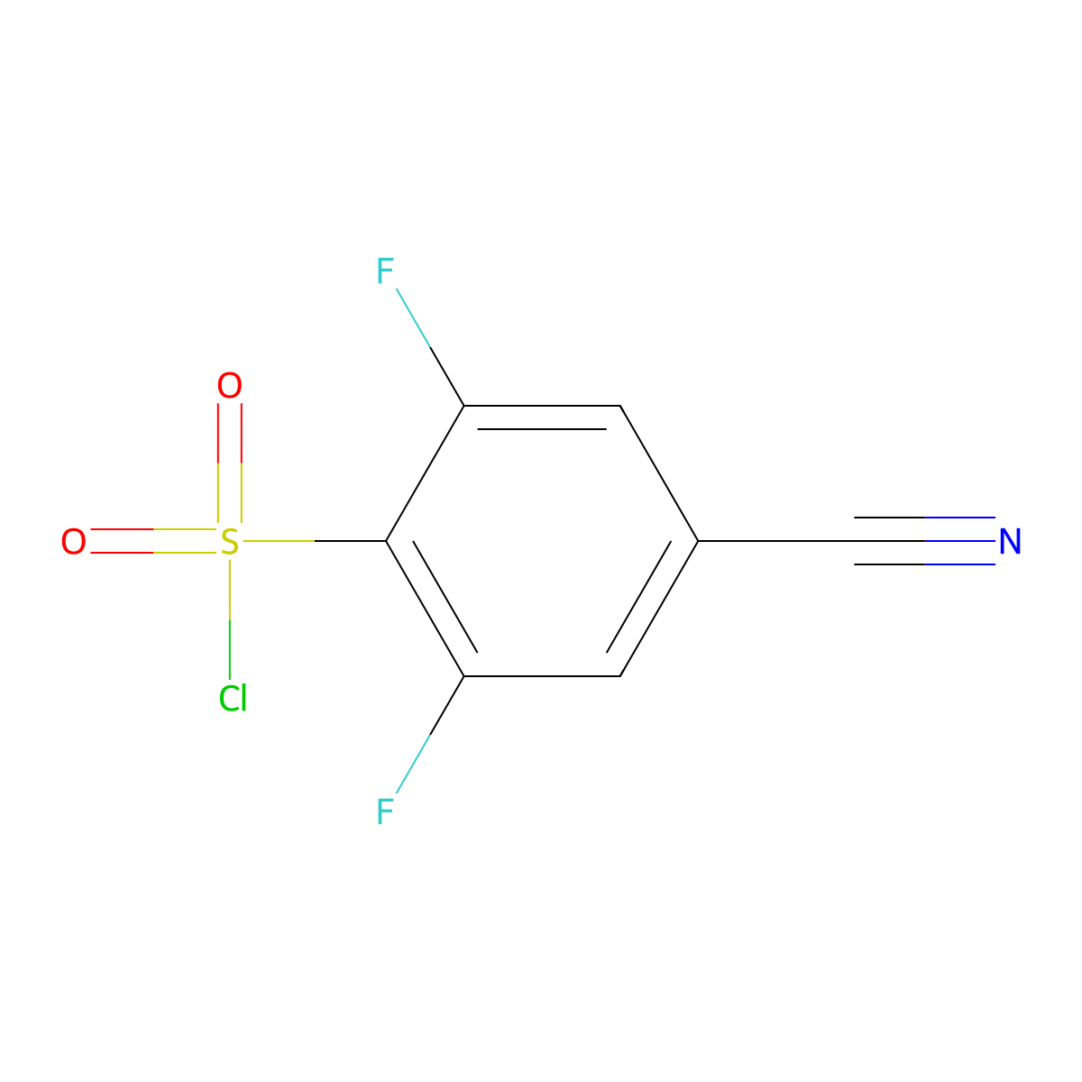 4-Cyano-2,6-difluorobenzene-1-sulfonyl chloride molecular structure, CAS 1384429-18-8