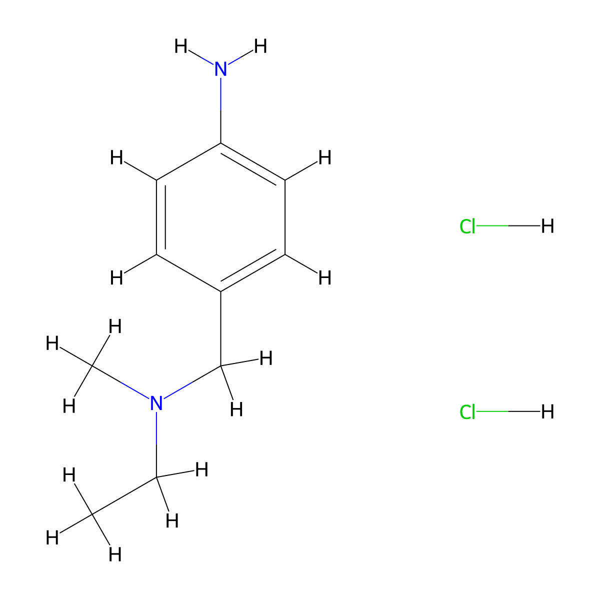 4-{[Ethyl(methyl)amino]methyl}aniline dihydrochloride molecular structure, CAS 1384429-20-2