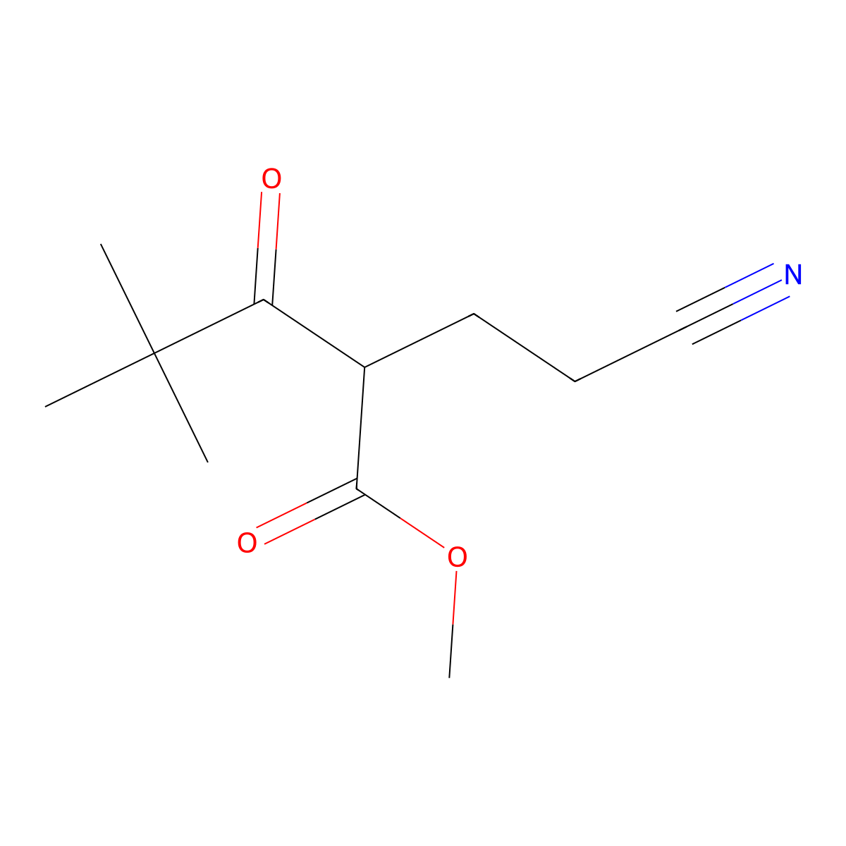 Methyl 2-(2-cyanoethyl)-4,4-dimethyl-3-oxopentanoate molecular structure, CAS 1384429-23-5